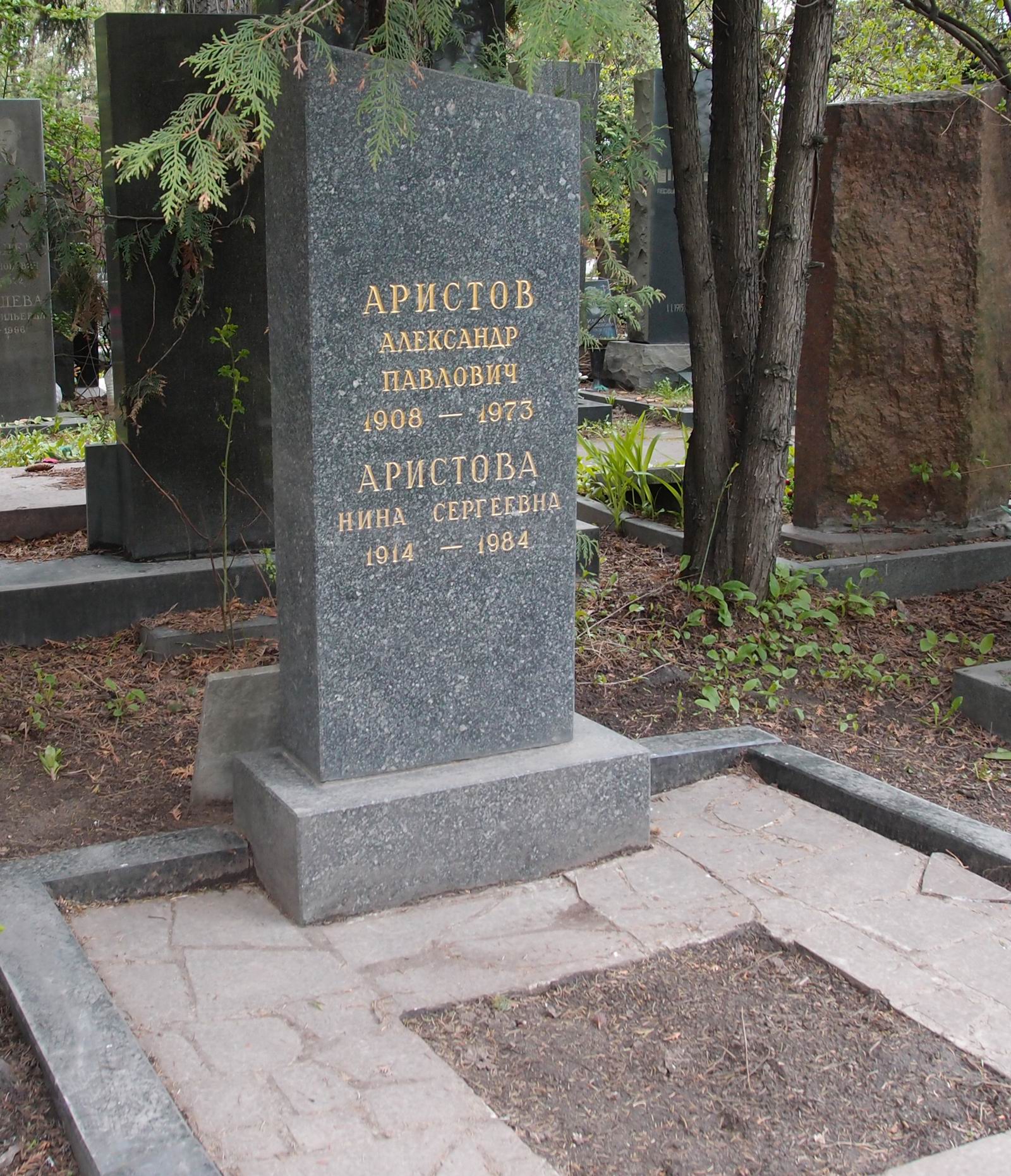 Памятник на могиле Аристова А.П. (1908–1973), на Новодевичьем кладбище (7–6–18).
