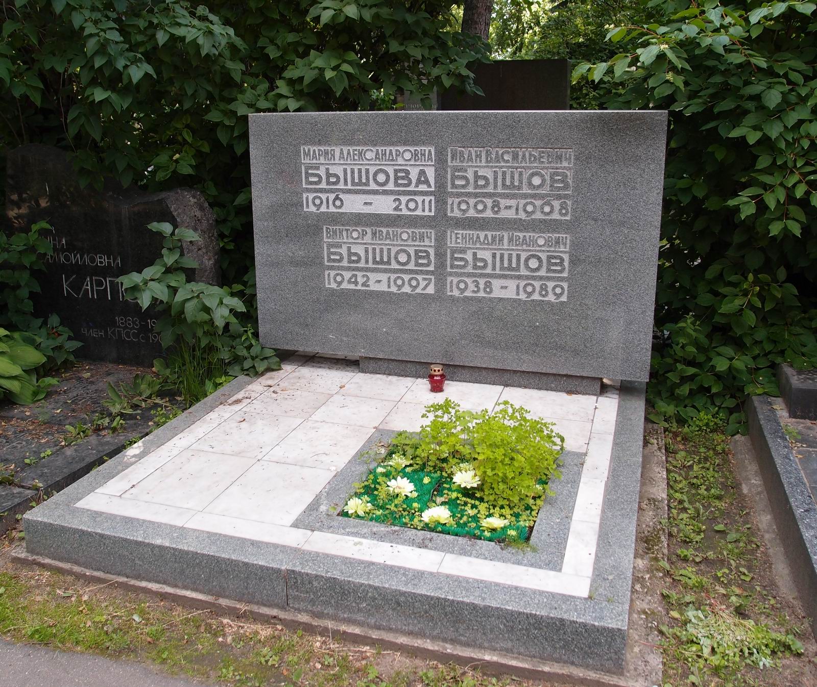 Памятник на могиле Бышова И.В. (1908–1968), на Новодевичьем кладбище (7–3–2).
