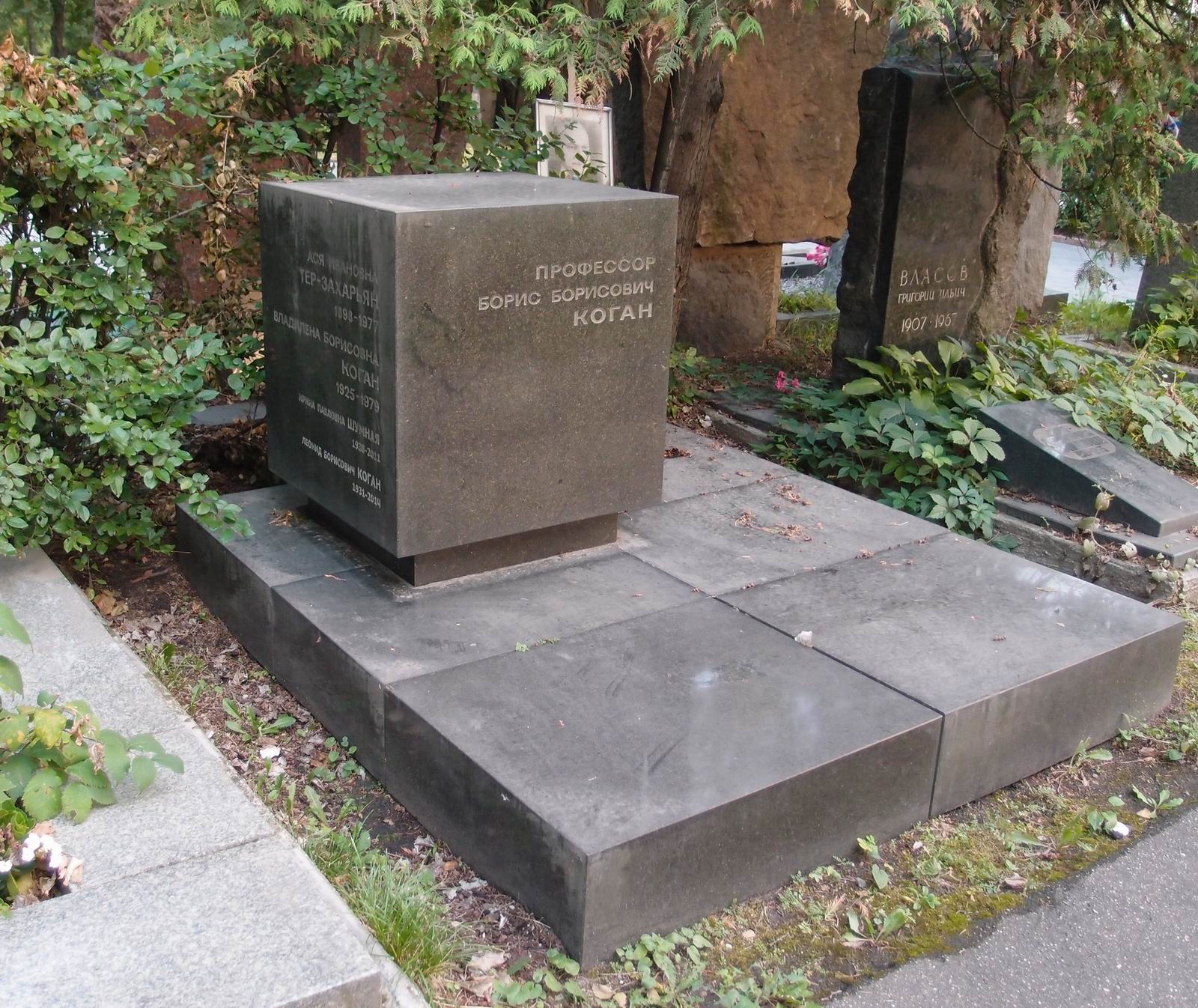 Памятник на могиле Когана Б.Б. (1896–1967), на Новодевичьем кладбище (7–2–11).