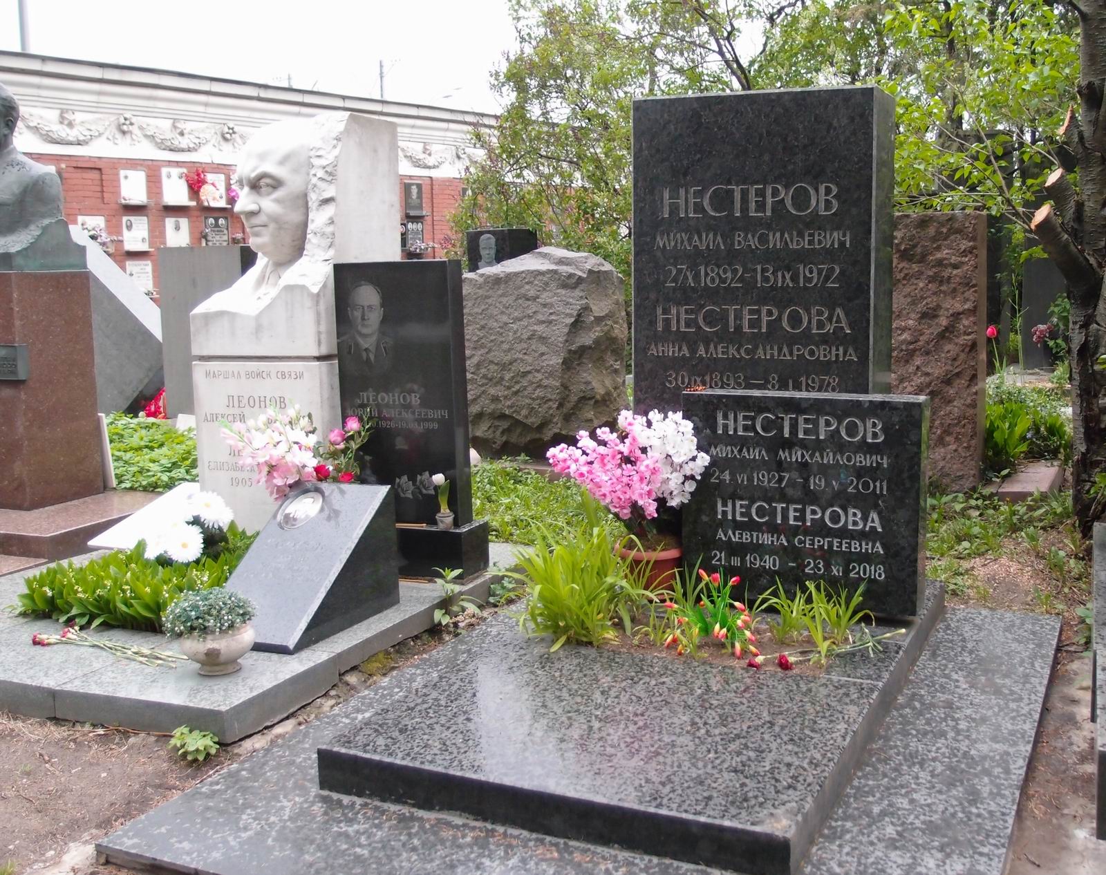Памятник на могиле Нестерова М.В. (1892–1972), на Новодевичьем кладбище (7–1–24).