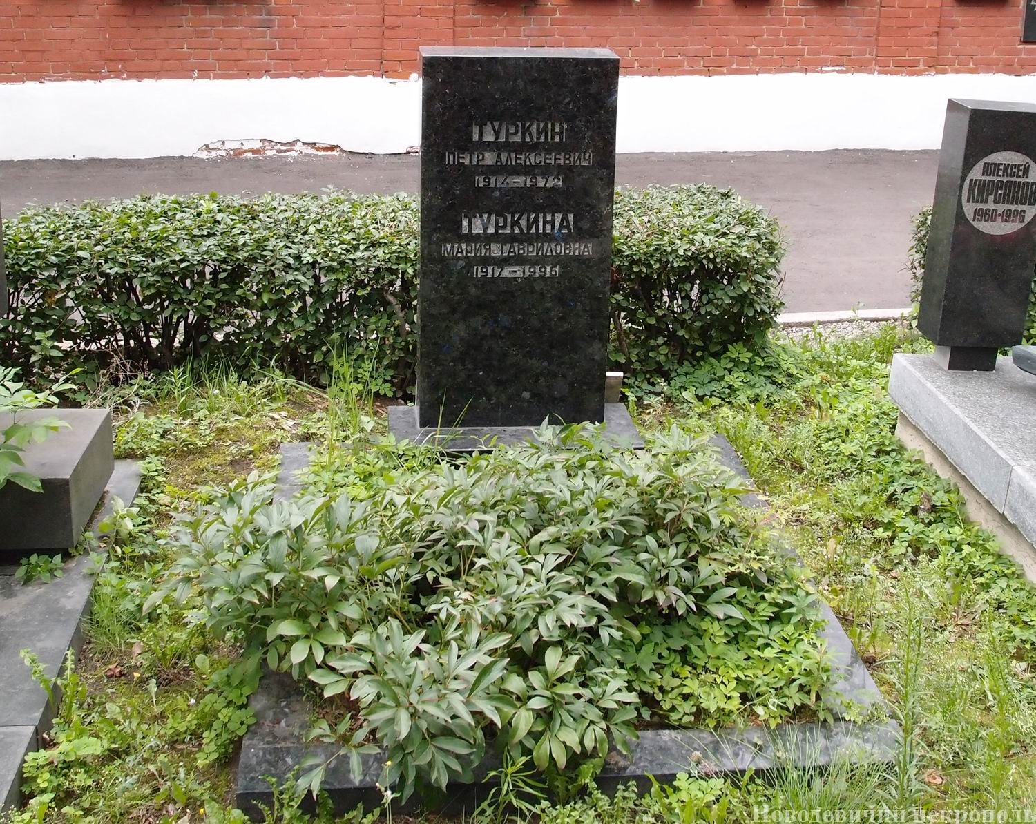 Памятник на могиле Туркина П.А. (1914–1972), на Новодевичьем кладбище (7–21–4).