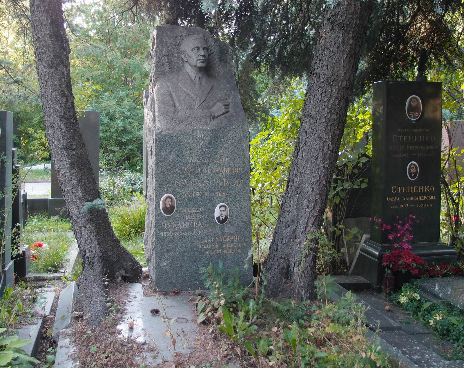Памятник на могиле Багдасарова А.А. (1897–1961), на Новодевичьем кладбище (8–7–7).