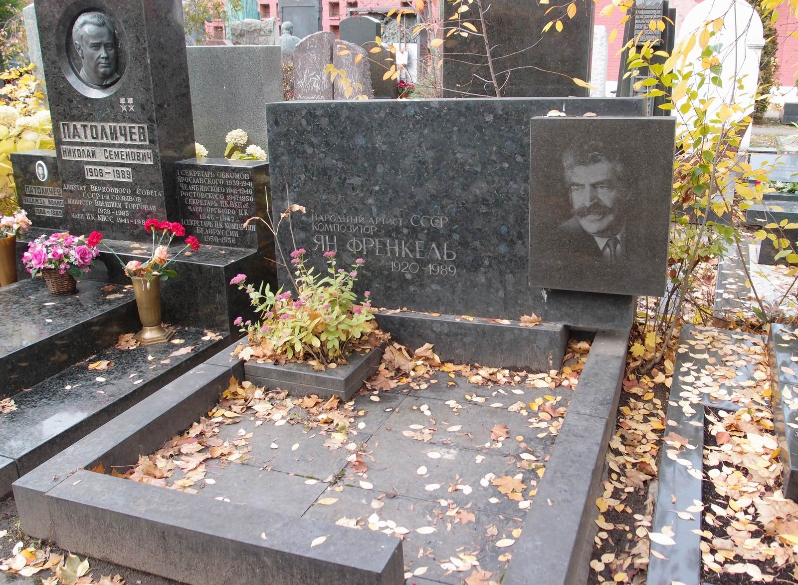 Памятник на могиле Френкеля Я.А. (1920–1989), на Новодевичьем кладбище (10–5–14).